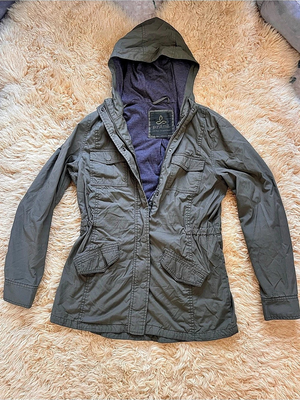 PrAna Women’s Hooded Utility Jacket- Green Small